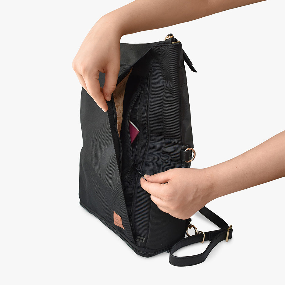 DAKOTA 3 in 1 Convertible Backpack Purse, Black